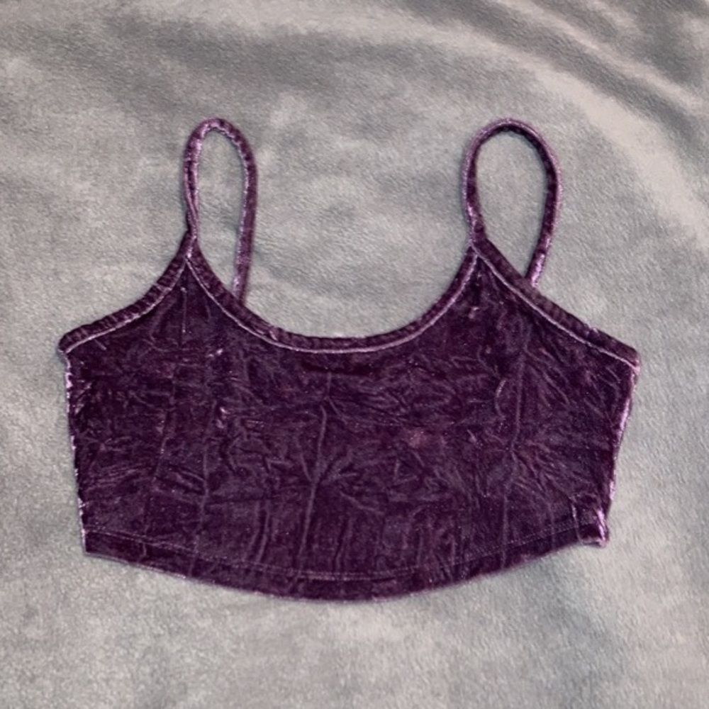 Purple velvet crop top🤩